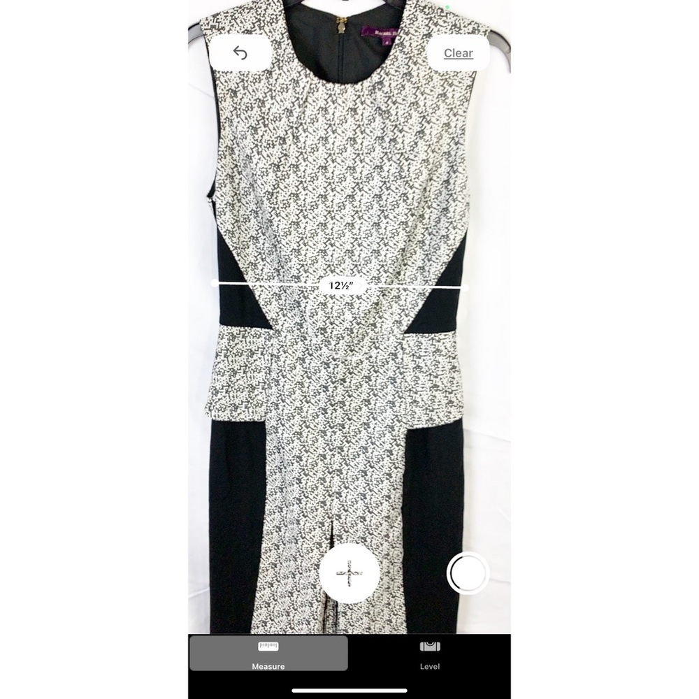 Rachel Roy Peplum Dress Black White Career Sheath - Picture 12 of 13